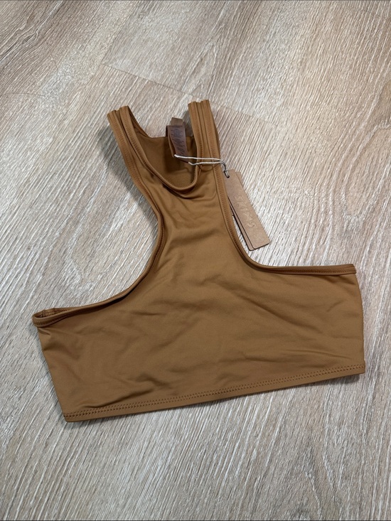 SKIMS Other - SKIMS Swim High Neck Racerback Bikini Top Almond - Size XXS